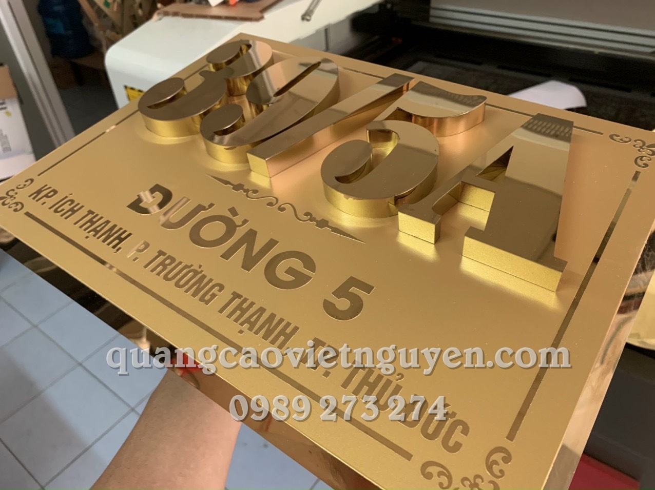 bảng số nhà inox