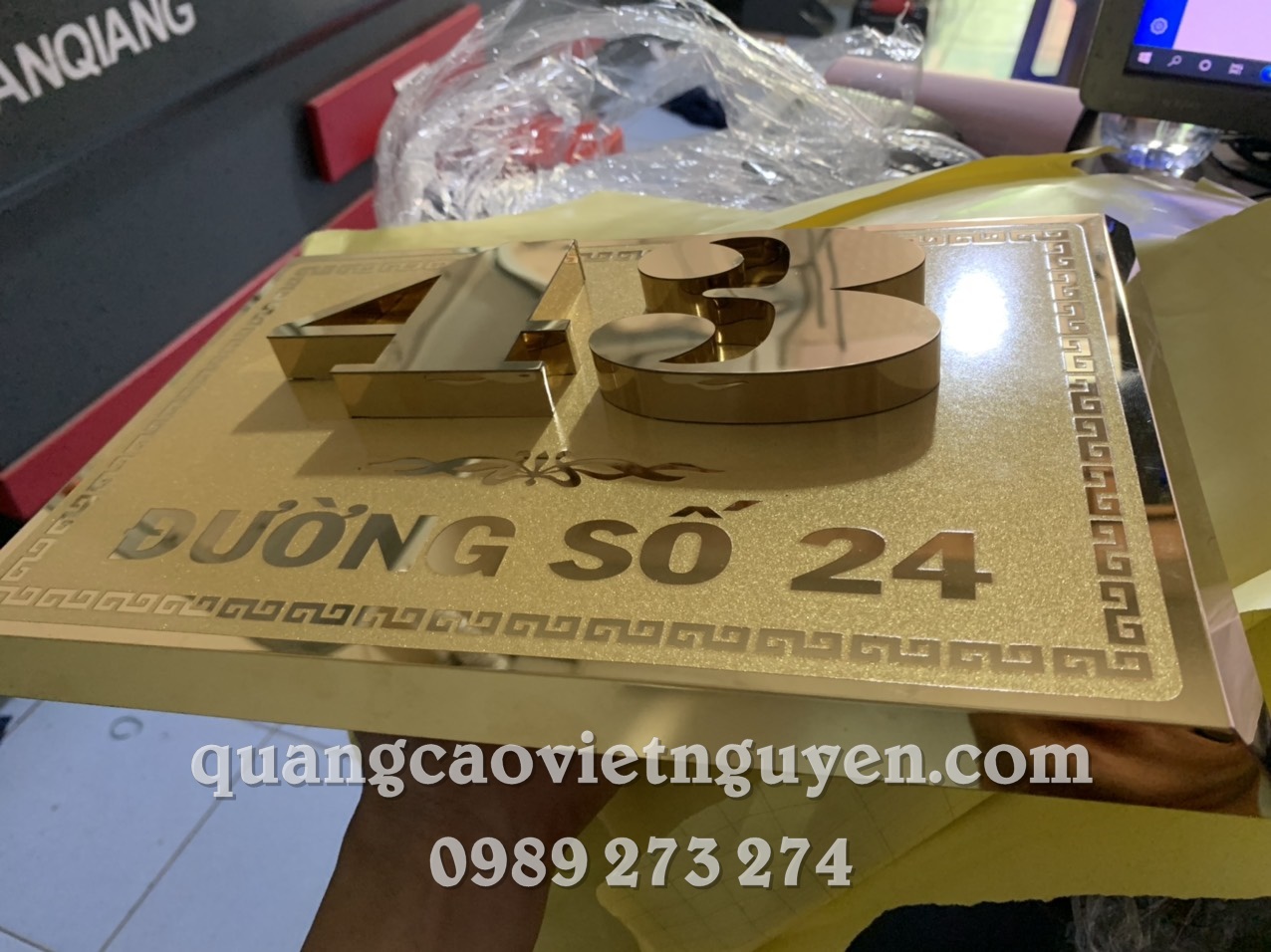 bảng số nhà chữ nổi inox