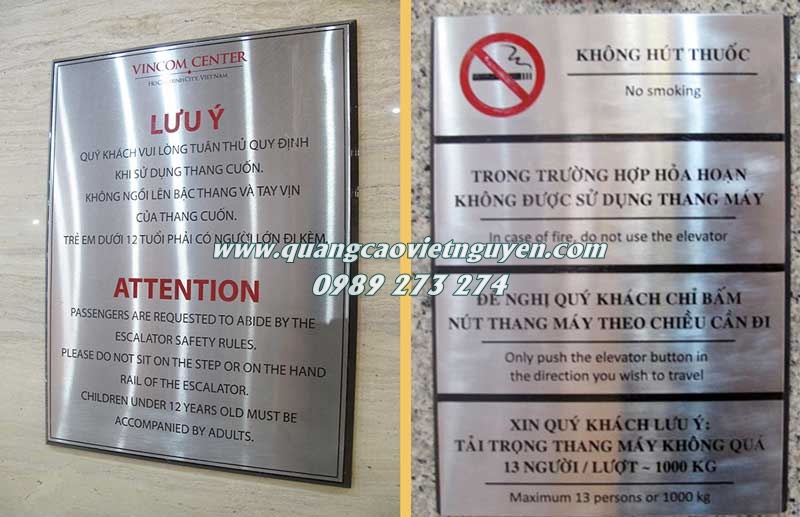 bảng tên công ty inox